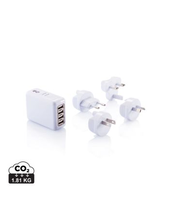 Travel plug with 4 USB ports
