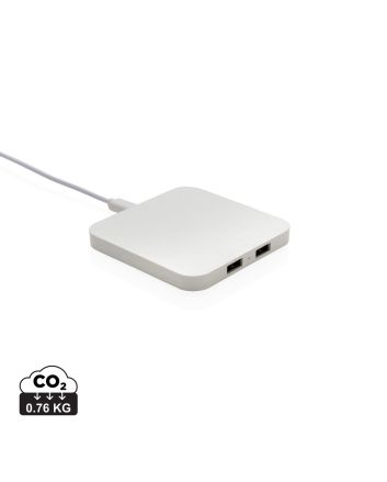 RCS recycled plastic 10W Wireless charger with USB Ports