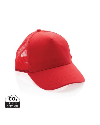 Impact AWARE™ Brushed rcotton 5 panel trucker cap 190gr