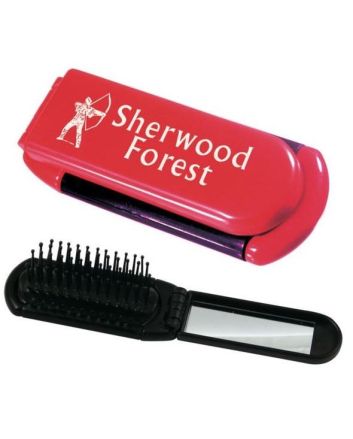 Folding Hair Brush & Mirror