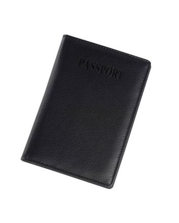 Melbourne Full Hide Leather Black Passport Case