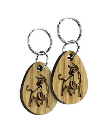 Real Wood Double Sided Keyring