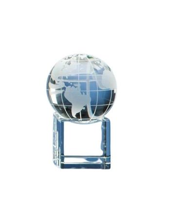 5cm Optical Crystal Globe on Clear Base