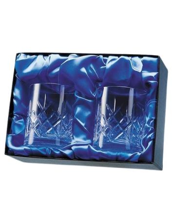 Pair Of Cut Glass Whisky Tumblers