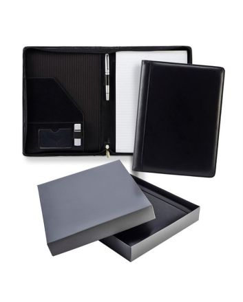 A4 Zipped Ascot Leather Conference Folder