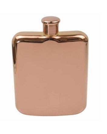 Shiny Rose Gold Hip Flask 6oz