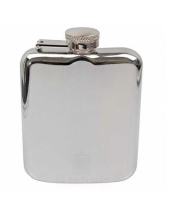 Shiny Silver Hip Flask 6oz