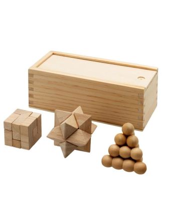 Brainiac 3 Piece Wooden Brainteasers