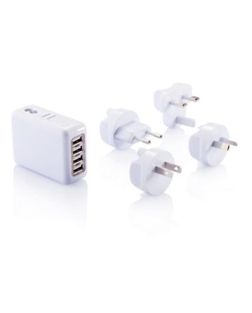 Travel plug with 4 USB mobile charging ports