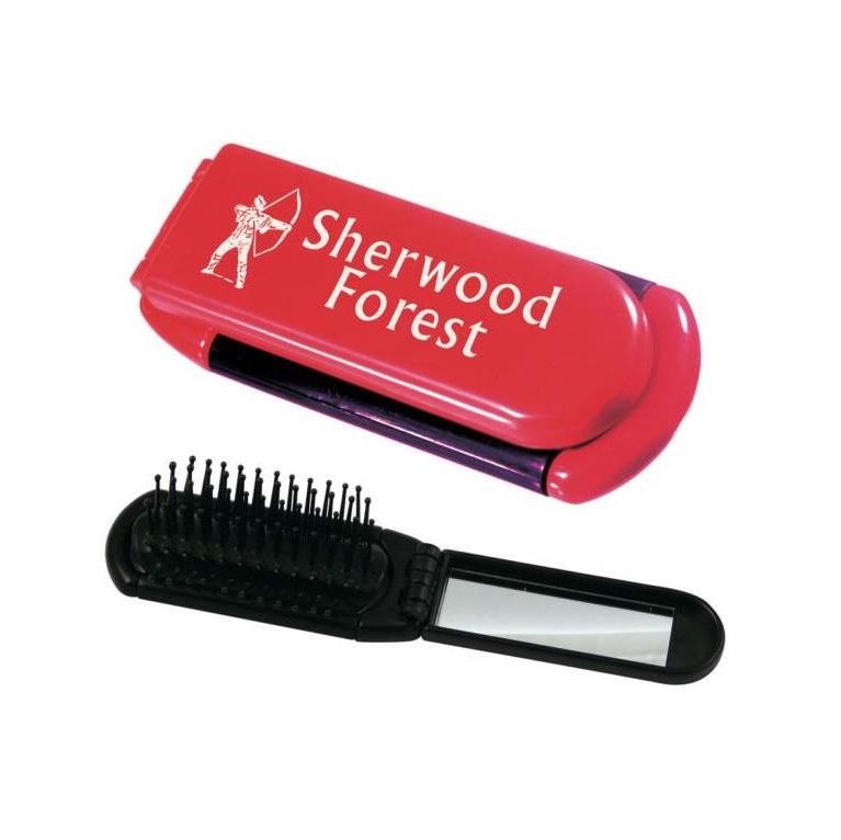 Folding Hair Brush & Mirror