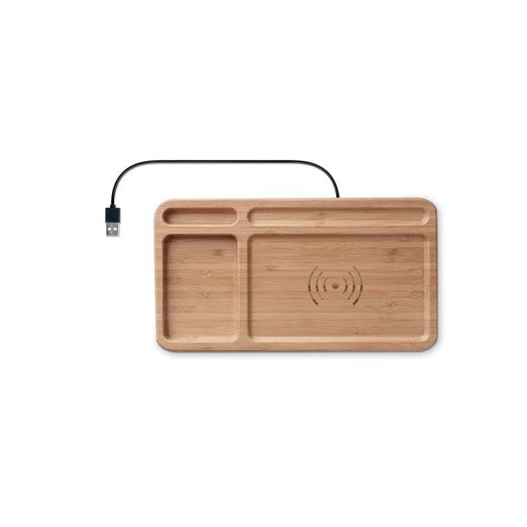 Bamboo Desk Tidy & Charger