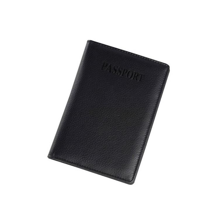 Melbourne Full Hide Leather Black Passport Case