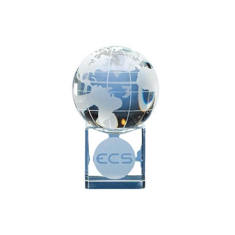 8cm Optical Crystal Globe on Clear Base