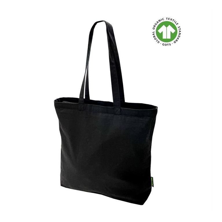 Tafi Organic 10oz Black Canvas Bag With Zip