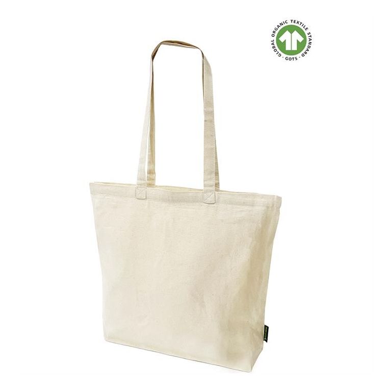 Tafi Organic 10oz Natural Canvas Bag With Zip