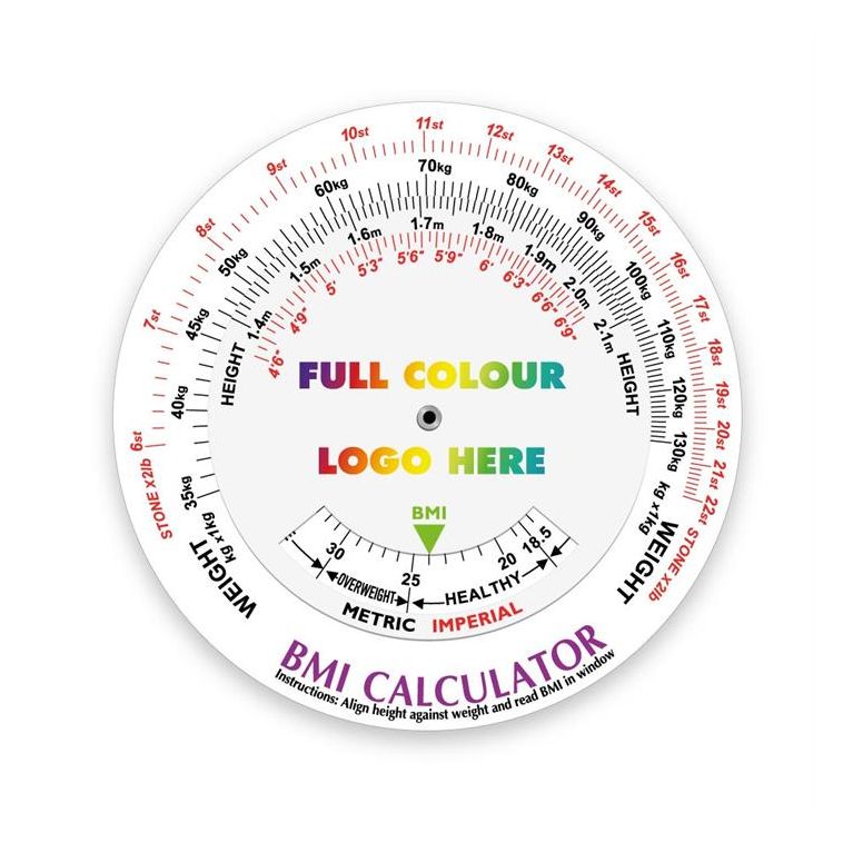 Metric/Imperial Plastic BMI Calculator