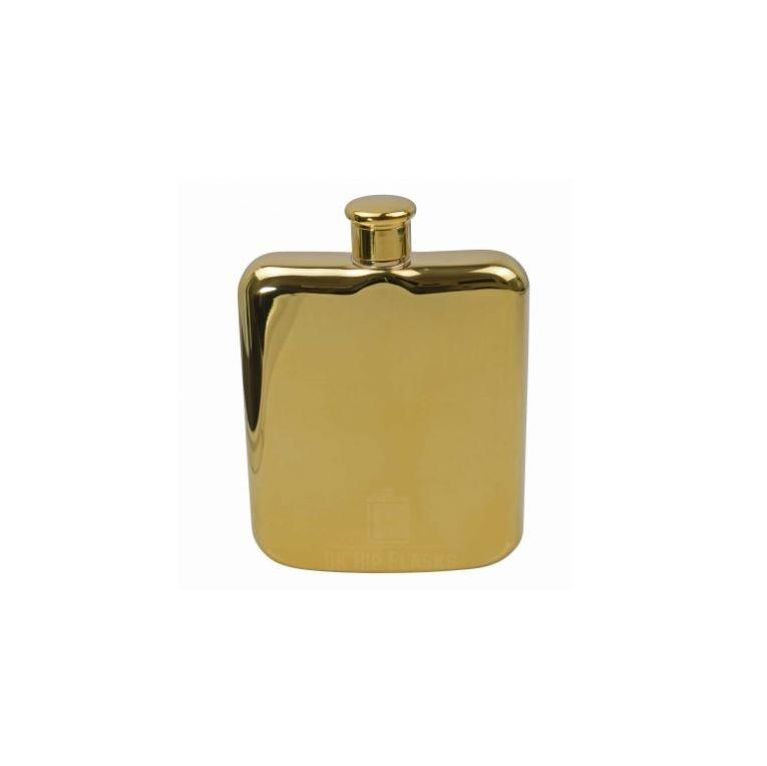 Shiny Gold Hip Flask 6oz