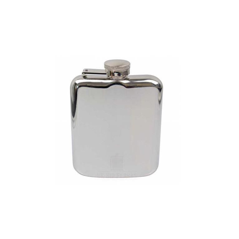 Shiny Silver Hip Flask 6oz