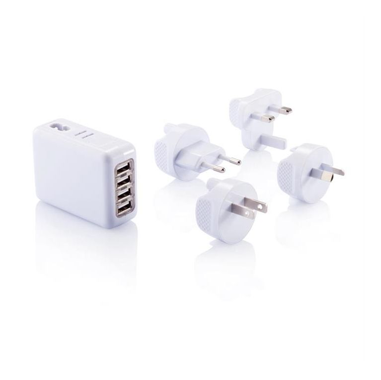 Travel plug with 4 USB mobile charging ports