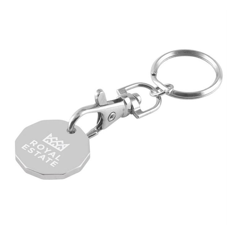 Engraved Trolley Coin with Keychain