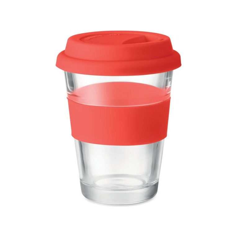 Glass Drinks Mug with Silicone 350ml